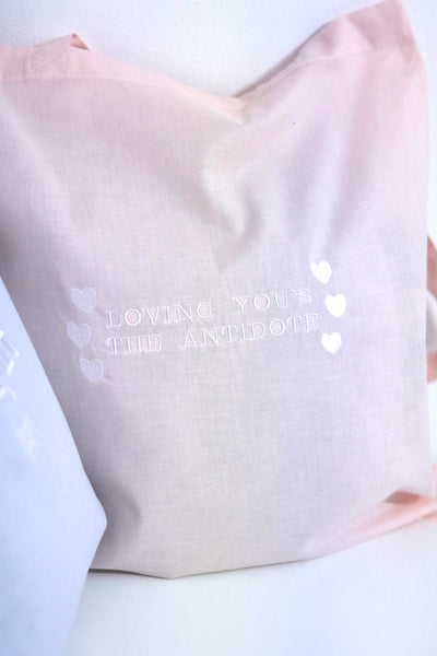 Harry Styles pastel embroidered tote bag with lyrics, TPWK Golden Adore You Fine Line